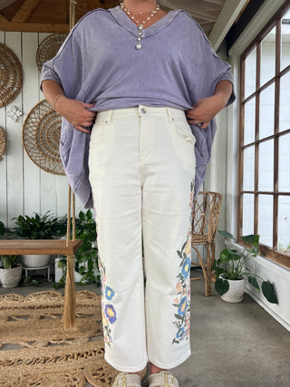The Enchanted Garden Embroidered Pants