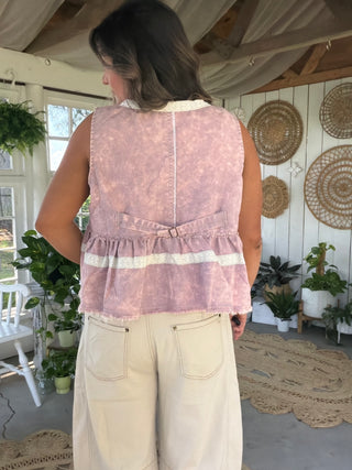 The Pink Marble Embroidered Vest
