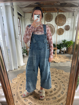 The Gilli Washed Denim Bandana Jumpsuit Blue