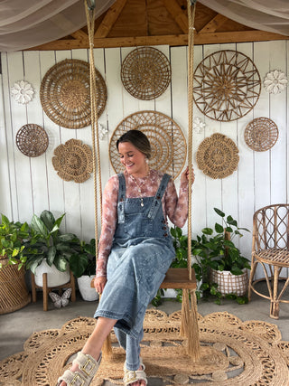 The Gilli Washed Denim Bandana Jumpsuit Blue