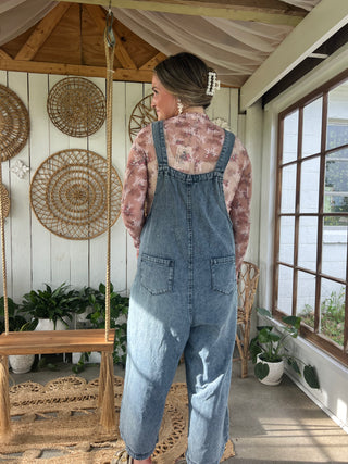 The Gilli Washed Denim Bandana Jumpsuit Blue