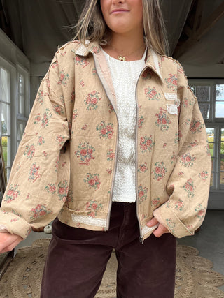 At Ease Floral Jacket - CREAM
