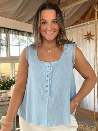 Harbor Lace Tank - BLUE