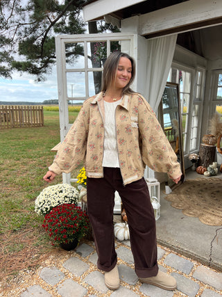 At Ease Floral Jacket - CREAM