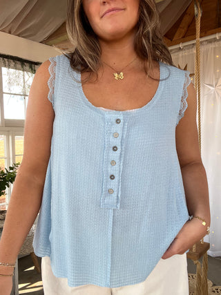 Harbor Lace Tank - BLUE