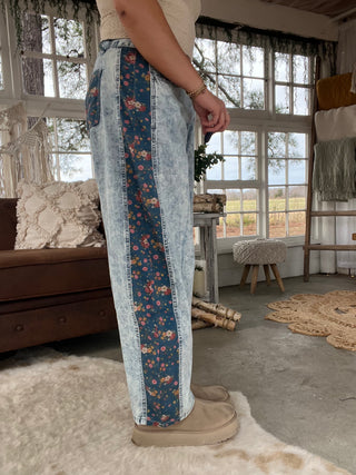 The Blissful Floral Barrel Jeans