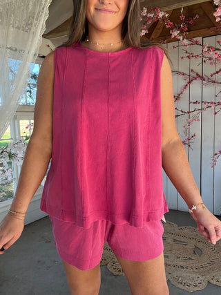 The Sand Dune Short Set - FUSHIA