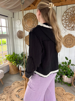 The Floral Escape Jacket - BLACK