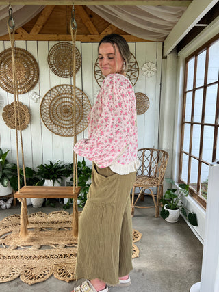 Cloud Nine Gauze Pants - OLIVE