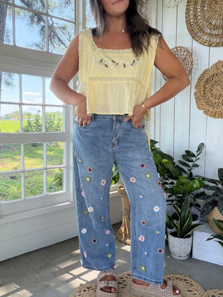 The Coastal Cafe Floral Jeans