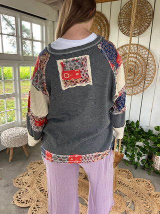 Groove Garden Top - RED/BLUE