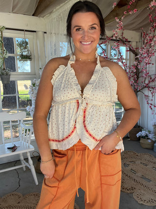 The Starfish Kiss Halter Tank - WHITE