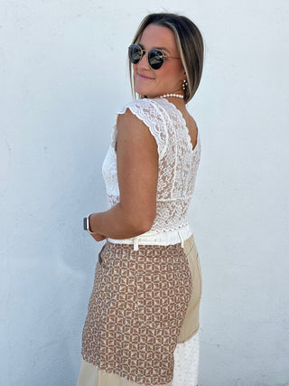 The Cass Lace Top - WHITE