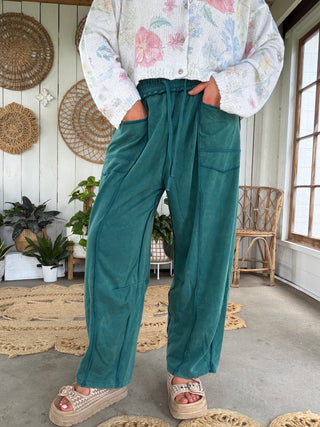 The Annie Barrel Pants - TEAL
