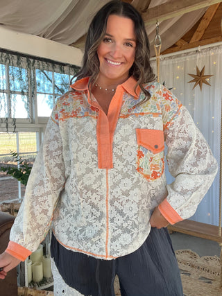 Citrus Bloom Lace Top