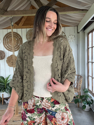 The Gretchen Cardigan - OLIVE