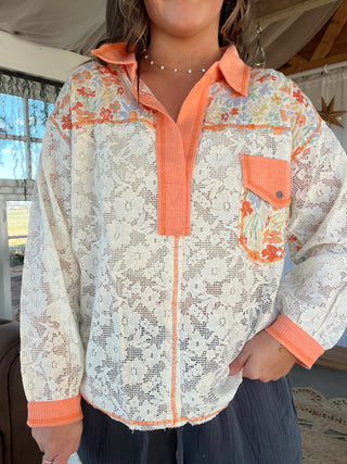 Citrus Bloom Lace Top