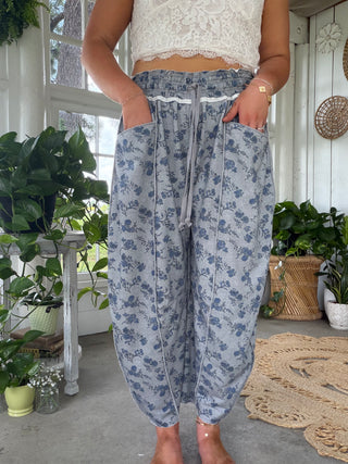 The Mya Floral Barrels - NAVY FLORAL