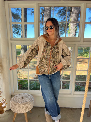 The Rustic Floral Zip Up