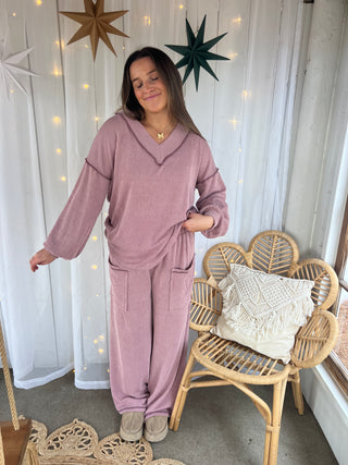 The Lavender Latte Ribbed Set (can't restock)