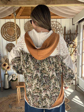 The Rustic Floral Zip Up