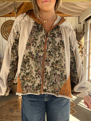 The Rustic Floral Zip Up