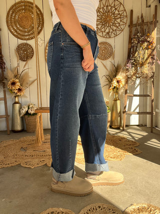 The Essential Dark Wash Barrel Jeans