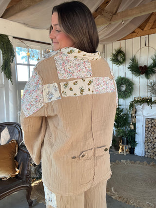 The Poetic Charm Floral Kimono - TAN