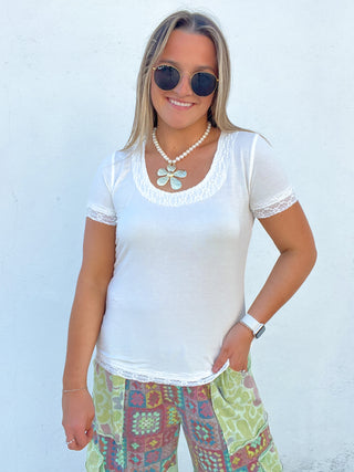 The Floral Tee - WHITE