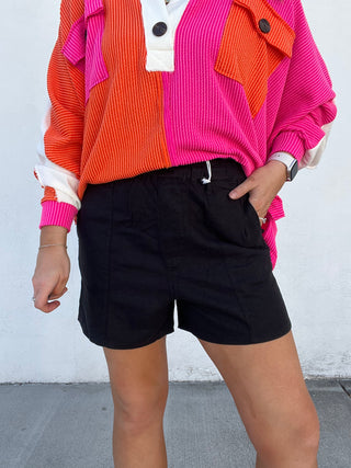 Risen Linen Shorts - BLACK