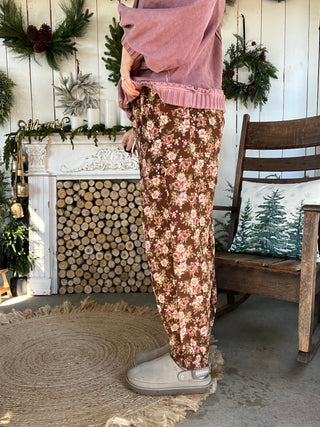 The Mocha Floral Joggers