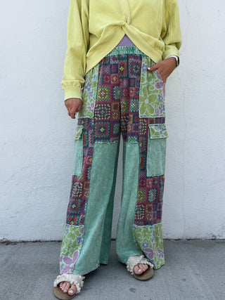 Retro Aqua Squares Pants
