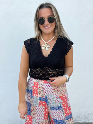 The Cass Lace Top - BLACK
