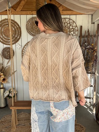 The Fall Essential Cable Knit Sweater - TAN