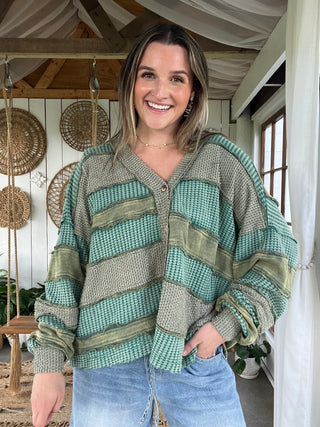 The Robin Waffle Knit - EVERGREEN