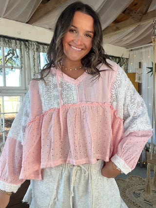 The Rosewater Eyelet Top