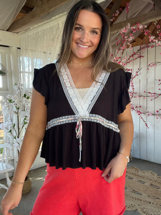 Breezy Boulevard Top - BLACK