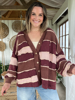 The Robin Waffle Knit - WINE