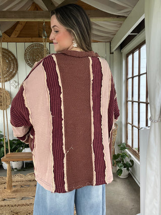 The Robin Waffle Knit - WINE
