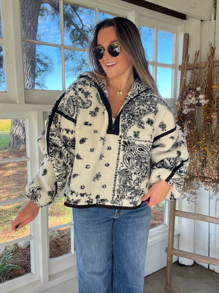 The Cozy Vibe Paisley Sherpa