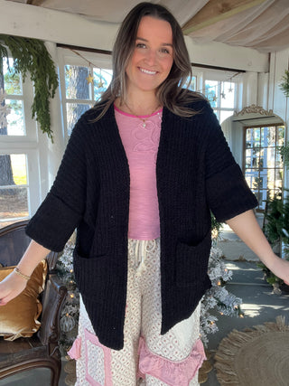 The On The Go Cardigan - BLACK