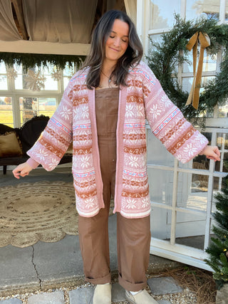 Rosé Holiday Cardigan