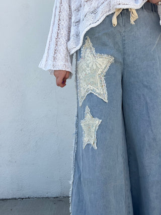 Star of The Show Wide Leg Pants - DENIM
