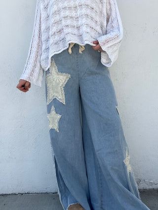 Star of The Show Wide Leg Pants - DENIM