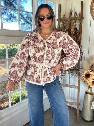 The Faded Flora Quilted Shacket