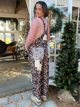 The Say Less Floral Jumper - BLACK