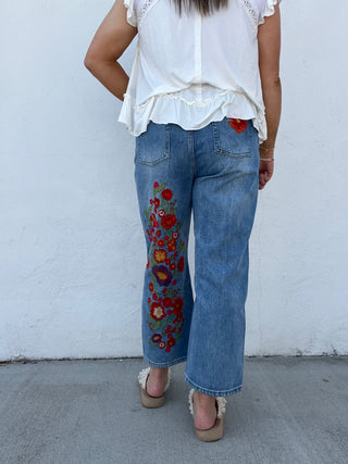 Threaded Blooms Jeans