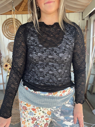The Hunny Mesh Top - BLACK