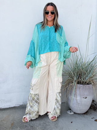 Shooting Star Wide Leg Pants - TAN