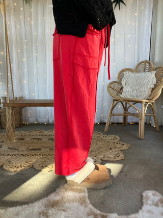 The Annie Barrel Pants - RED